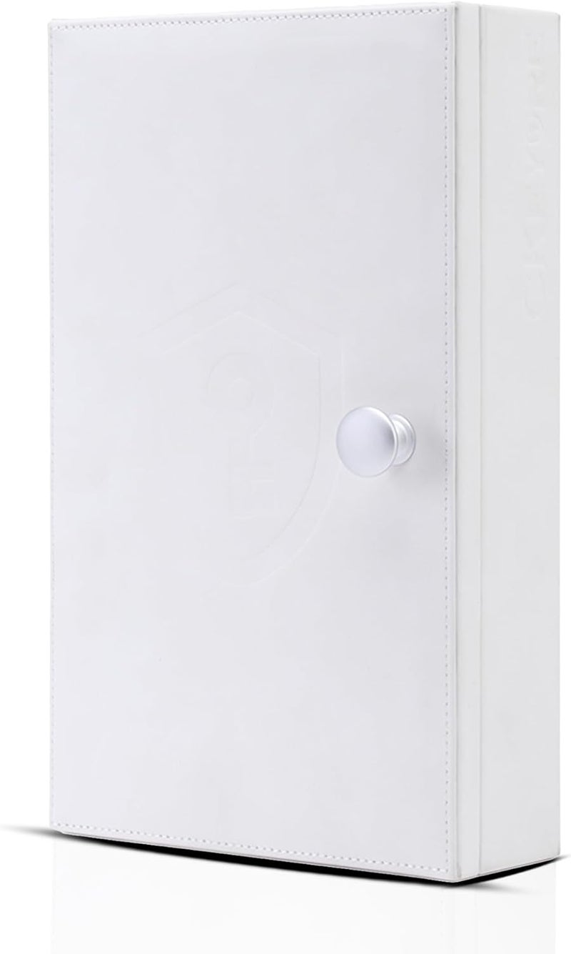 CKEYRE CKEYURE Premium XL PU Leather Faraday Box for Car Keys Wall Mount | Anti Theft Faraday Key Fob Protector | Faraday Cage | Car Key Holder | RFID Key Box | Key fob Signal Blocker (White) - Image 1